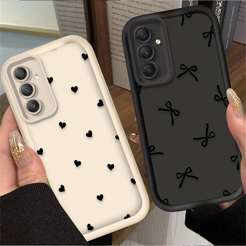 Phone Cases Samsung A14 - Casing Pita Hati Cinta Hitam untuk