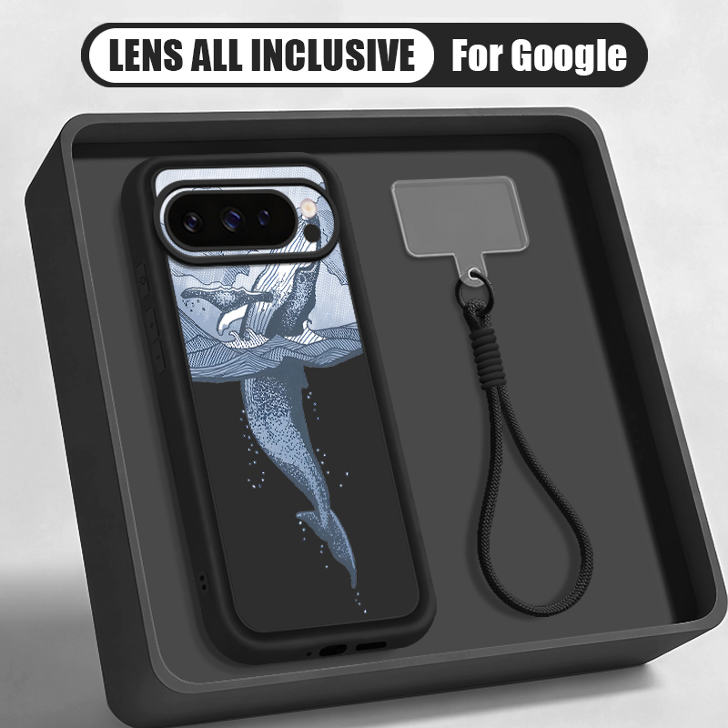 Phone Cases Pixel 10 Pro - Casing Tali Pergelangan Tangan Motif Paus