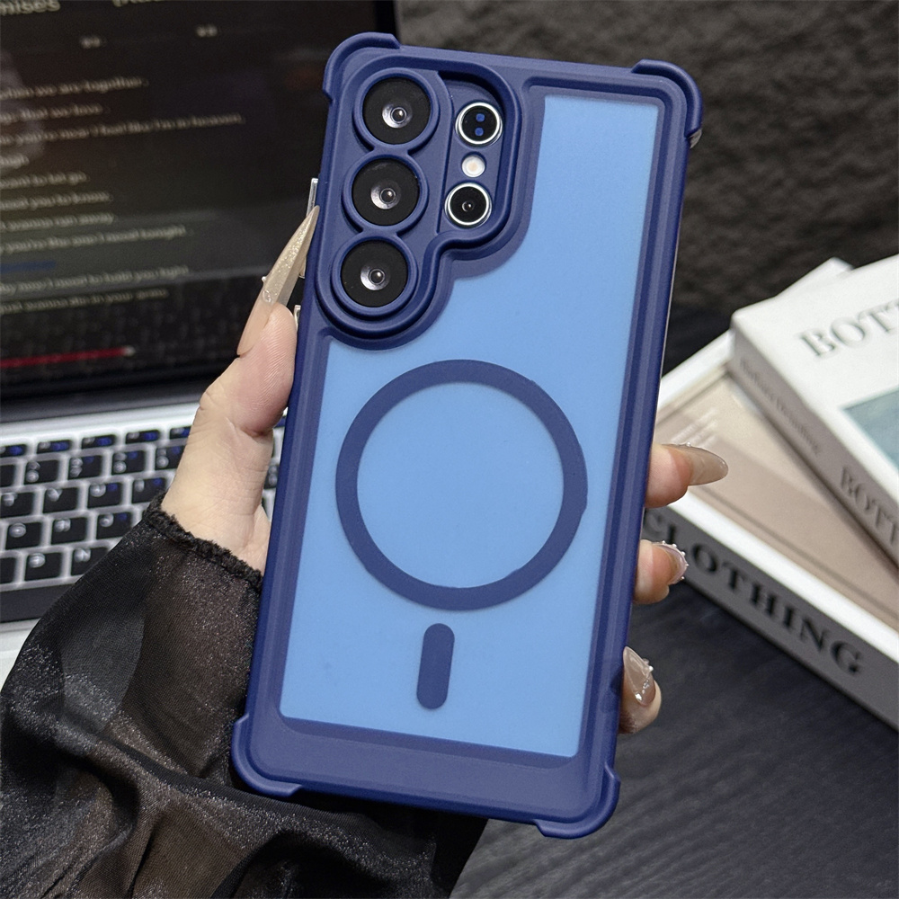 Matte Frosted Case - Casing Ponsel Magnetik Transparan Anti Benturan