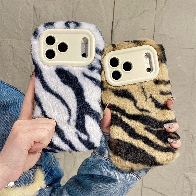 Phone Cases Apple - Casing Ponsel Mewah Motif Zebra Berbulu