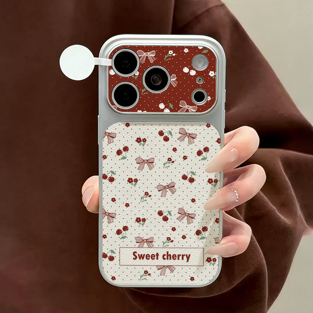 Phone Cases Quality - Casing Kulit Manis Motif Cherry Bow