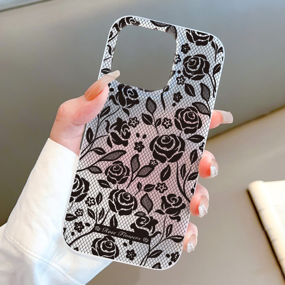 Matte Frosted Case - Casing Ponsel Silikon Motif Mawar Untuk
