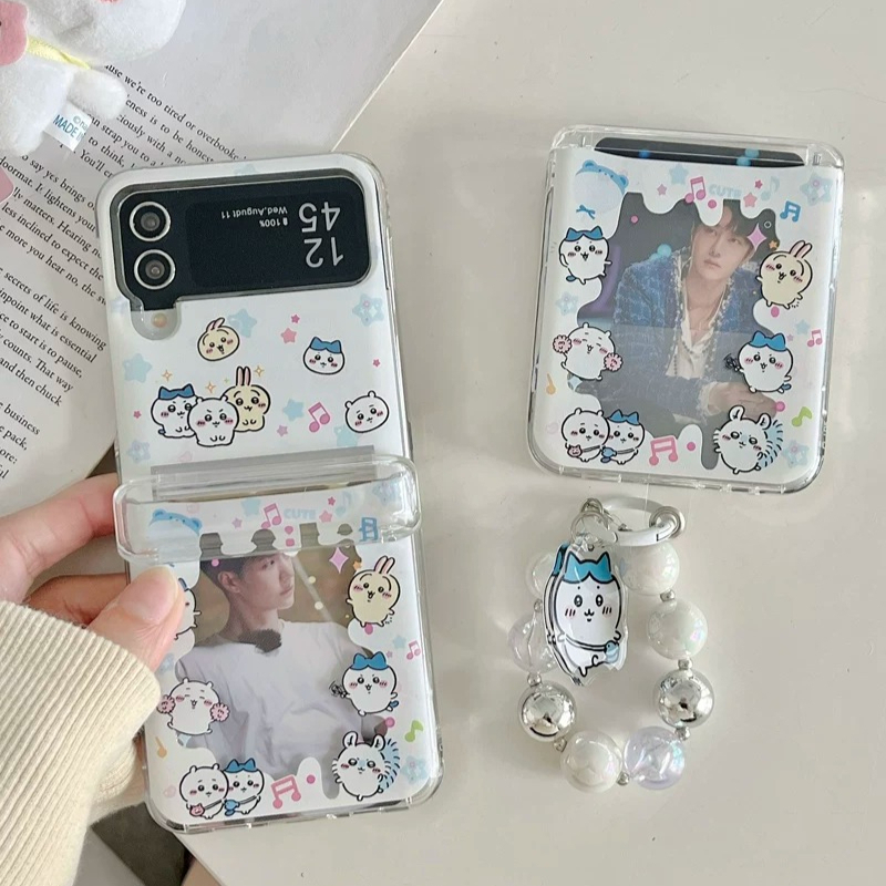 Phone Cases With Wallet - Dompet Kartu Anime Jepang Chiikawa Lucu,