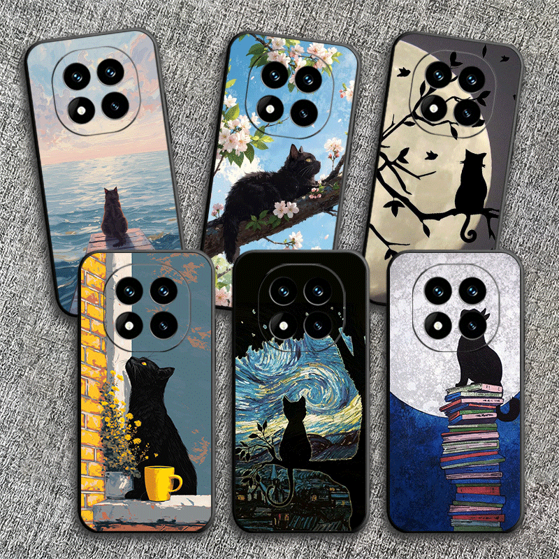 Phone Cases Shein - Casing Ponsel Lembut Pola Estetika Kucing