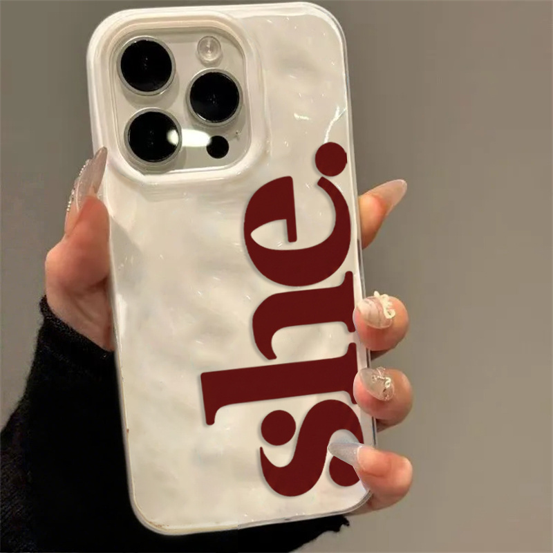 Phone Cases Shein - Casing Ponsel Minimal SHE Soft TPU