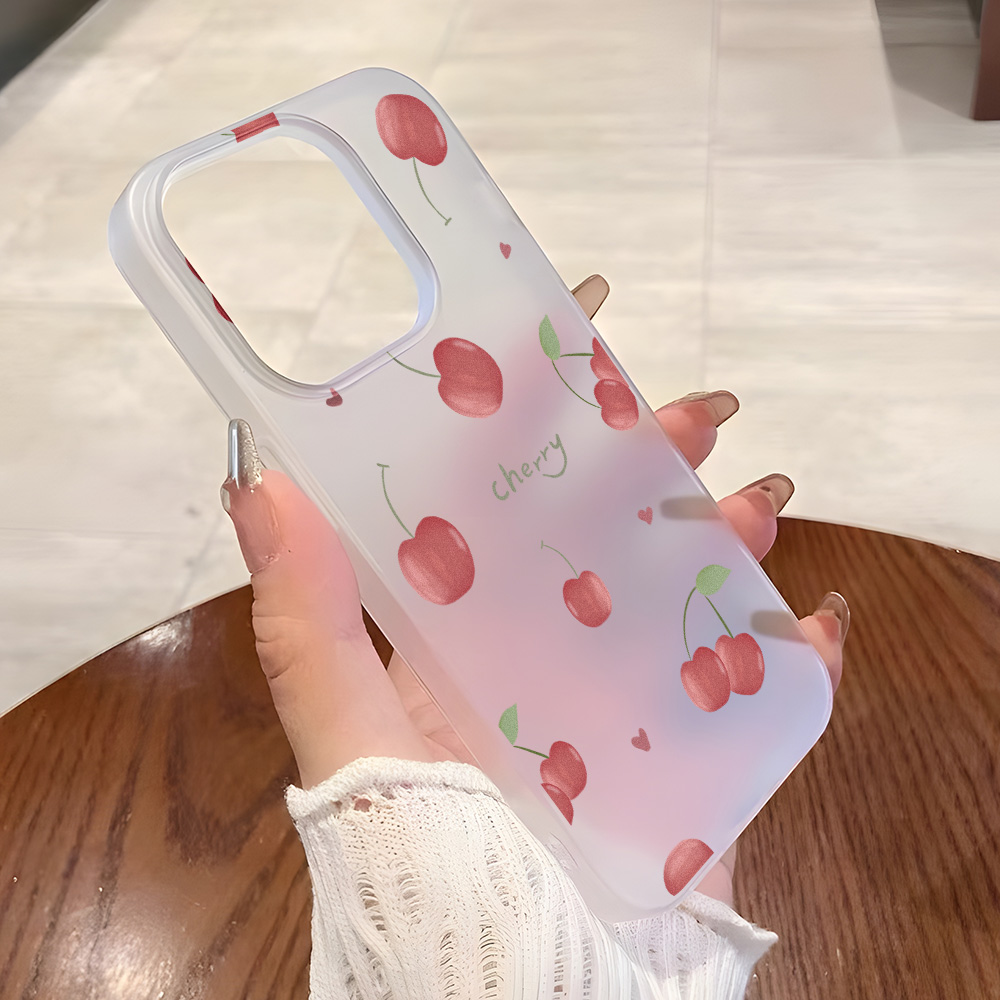 Matte Frosted Case - Casing Ponsel Cherry Frosted Untuk iPhone