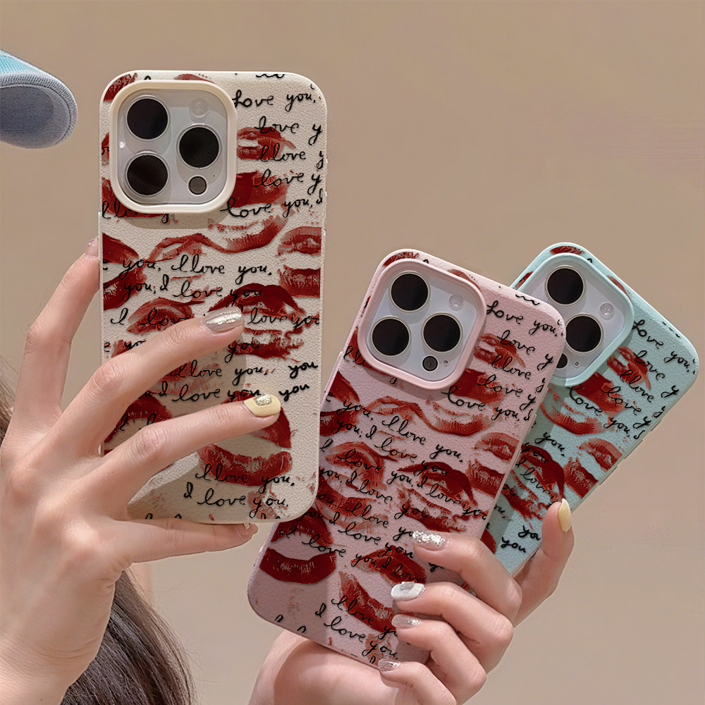 Phone Cases Red - Casing Ponsel Kulit Merah Cerah Untuk