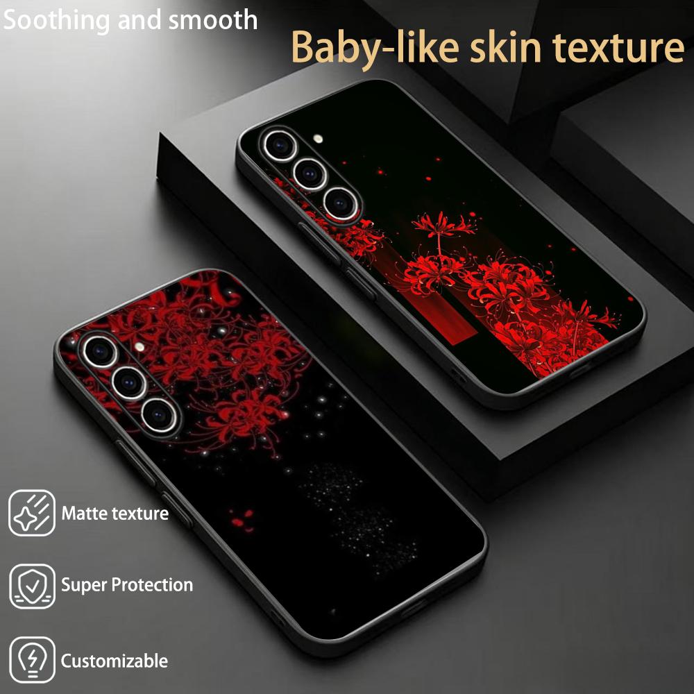 Phone Cases Red - Casing Ponsel Desain Seni Jepang Bunga
