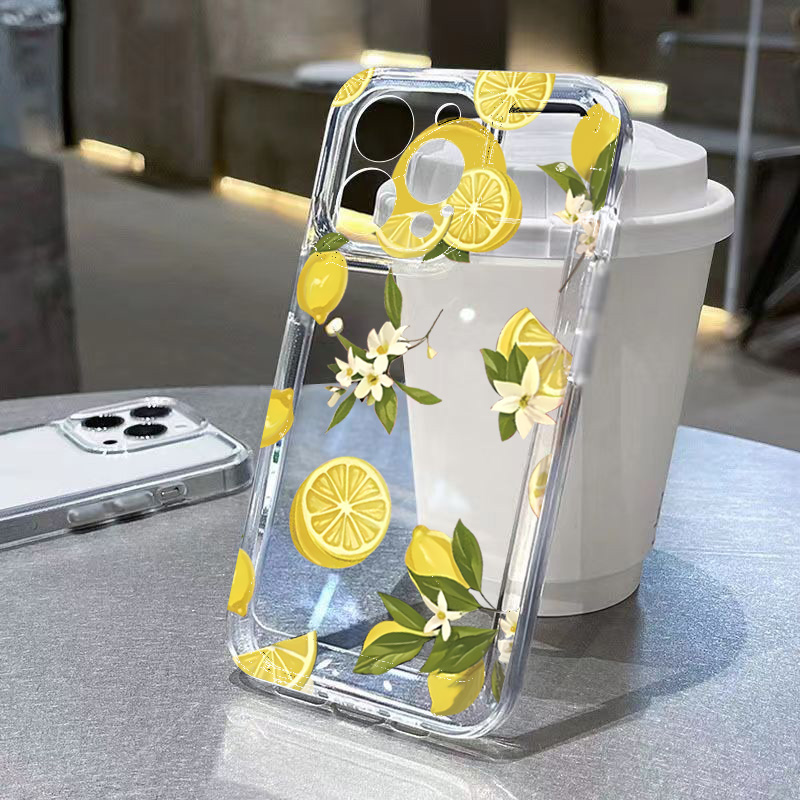 Samsung Galaxy S25 - Casing Ponsel Bening Bunga Lemon Buah