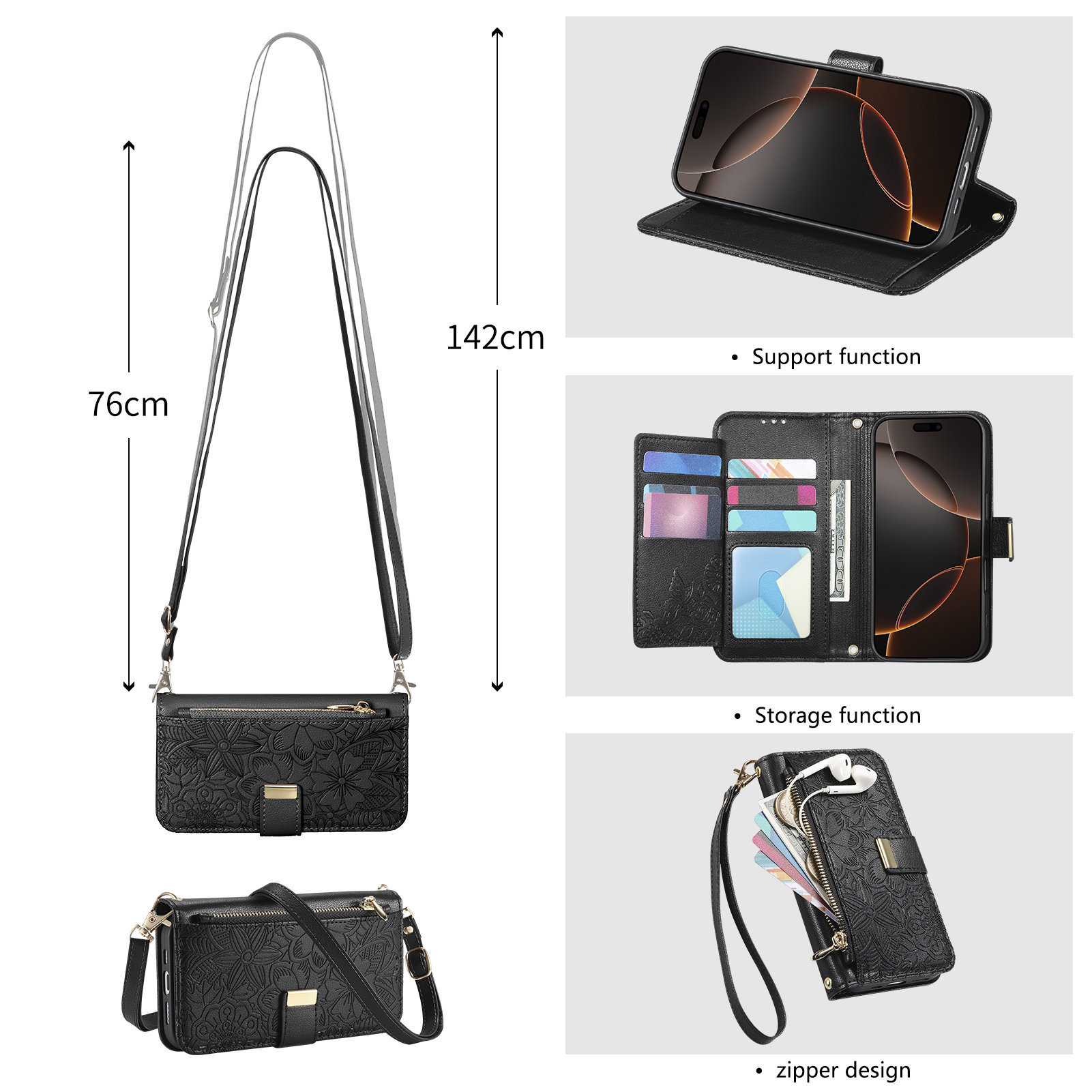 Dompet Kulit dengan Resleting  - Phone Cases With Wallet ulasan dan harga
