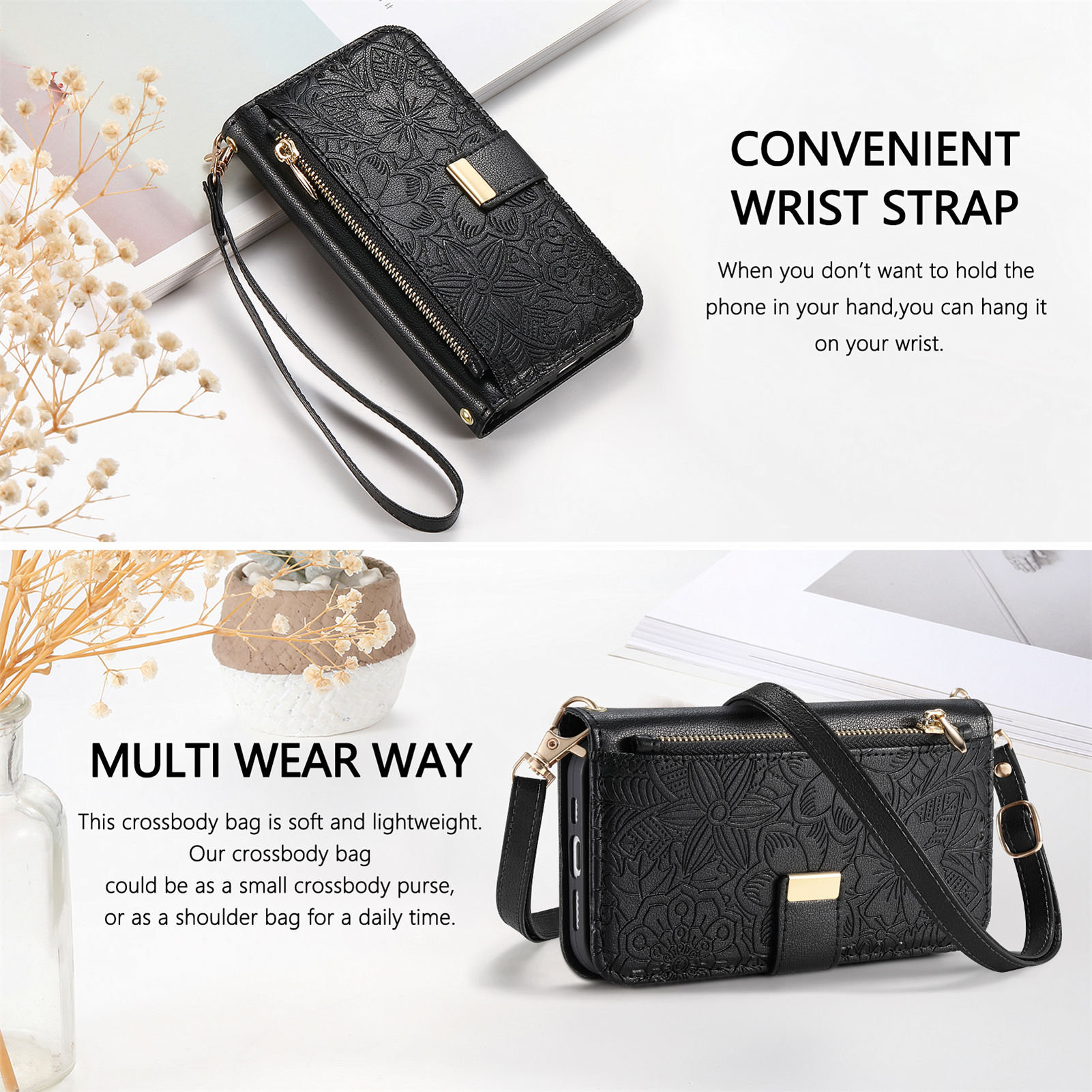 Dompet Kulit dengan Resleting  - Phone Cases With Wallet ulasan dan harga