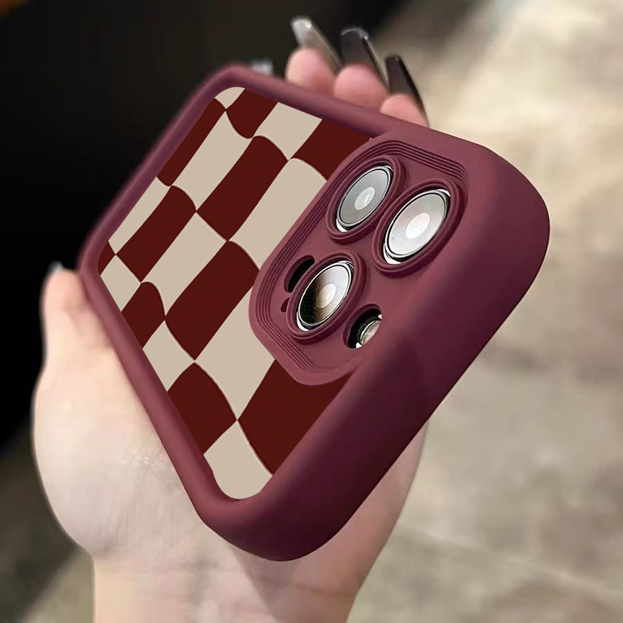 Casing Ponsel Pola Grid Deform - Phone Cases Red ulasan dan harga