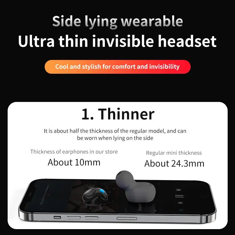 Earbud tidur nirkabel Mini, he - Phone Cases Officeworks ulasan dan harga