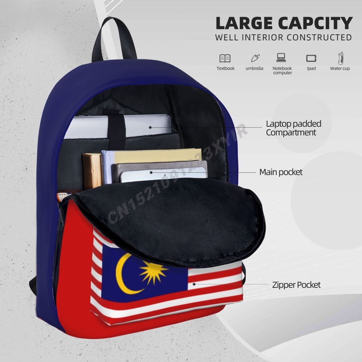 Tas ransel uniseks bendera Mal - Phone Cases Malaysia ulasan dan harga