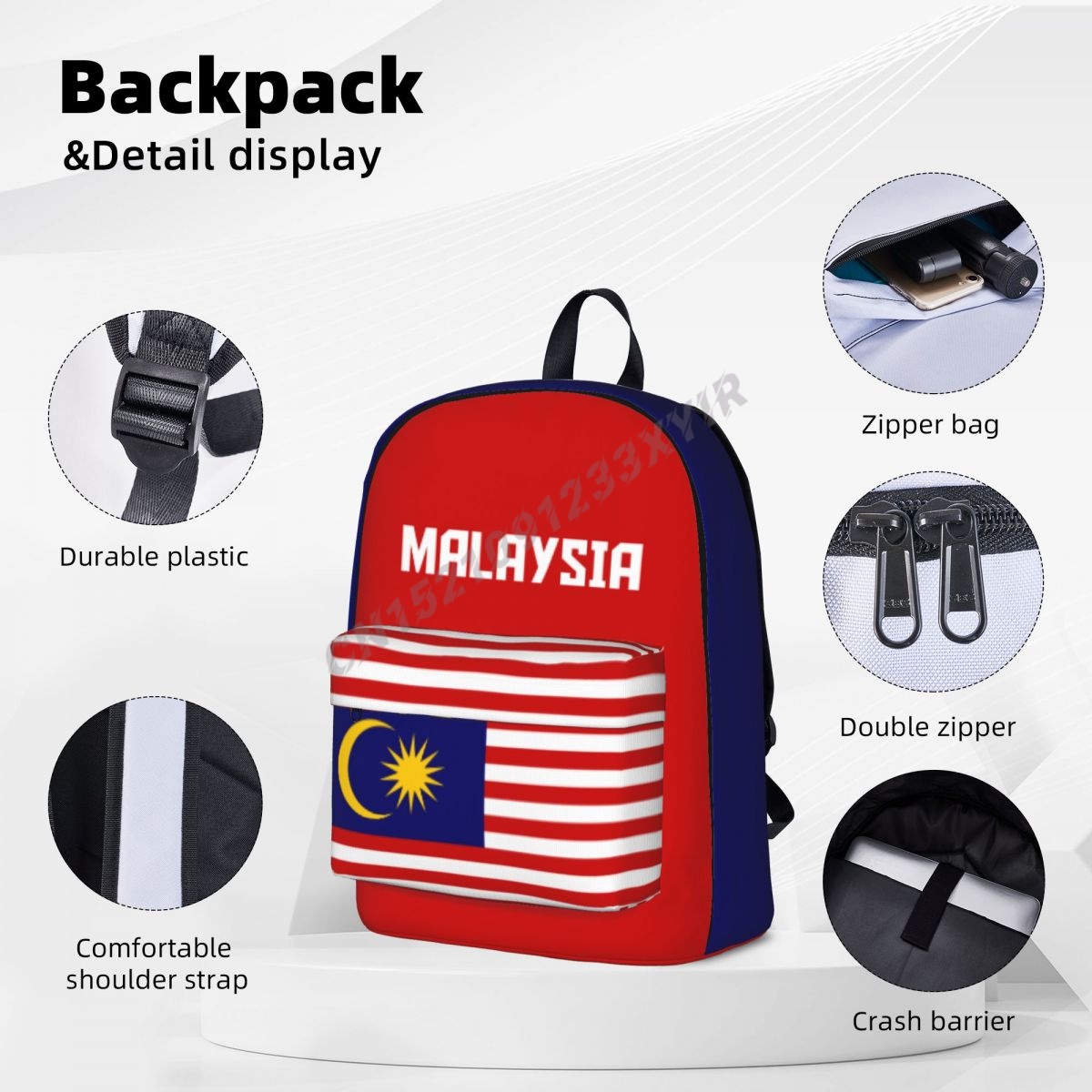 Tas ransel uniseks bendera Mal - Phone Cases Malaysia ulasan dan harga